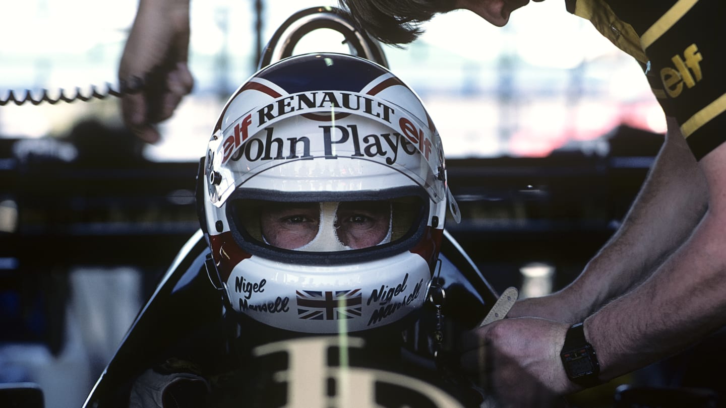 Nigel Mansell, Lotus-Renault 95T, Grand Prix of Brazil, Jacarepagua, 25 March 1984. (Photo by